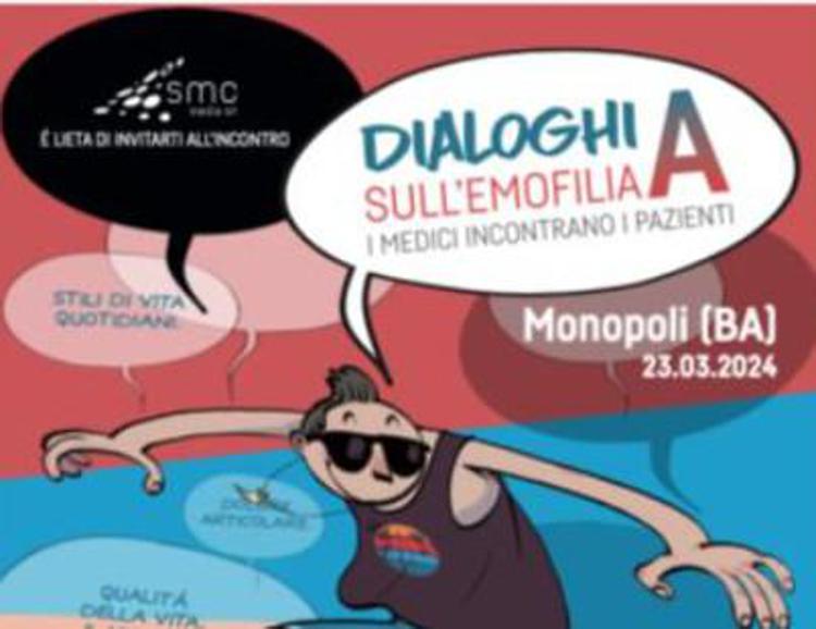 Malattie rare, prosegue 'Dialoghi sull'emofilia A', il 23 tappa a Monopoli